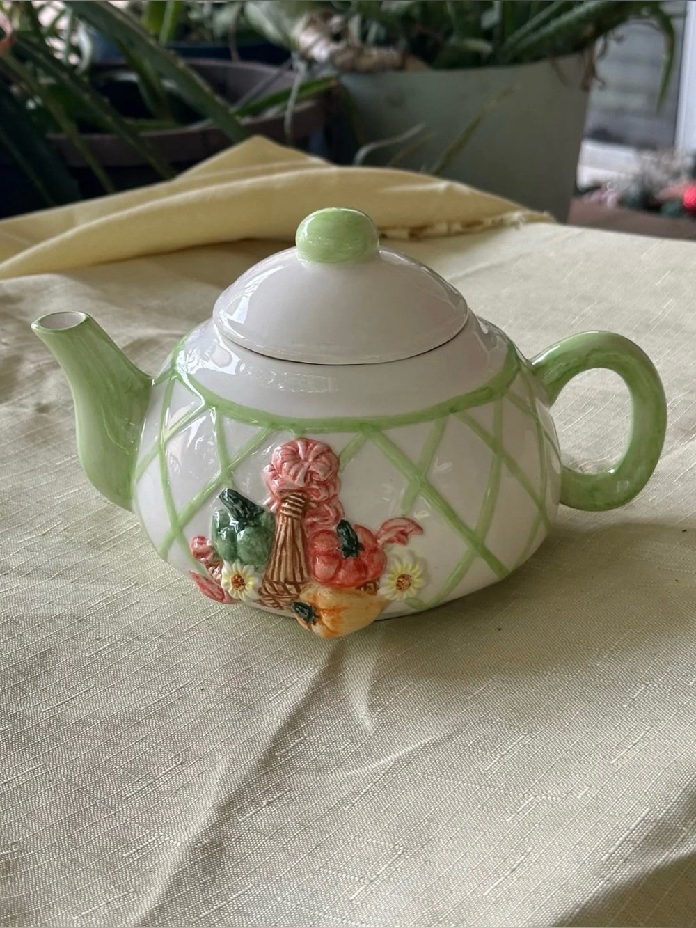 Ceramic Garden Teapot Vintage